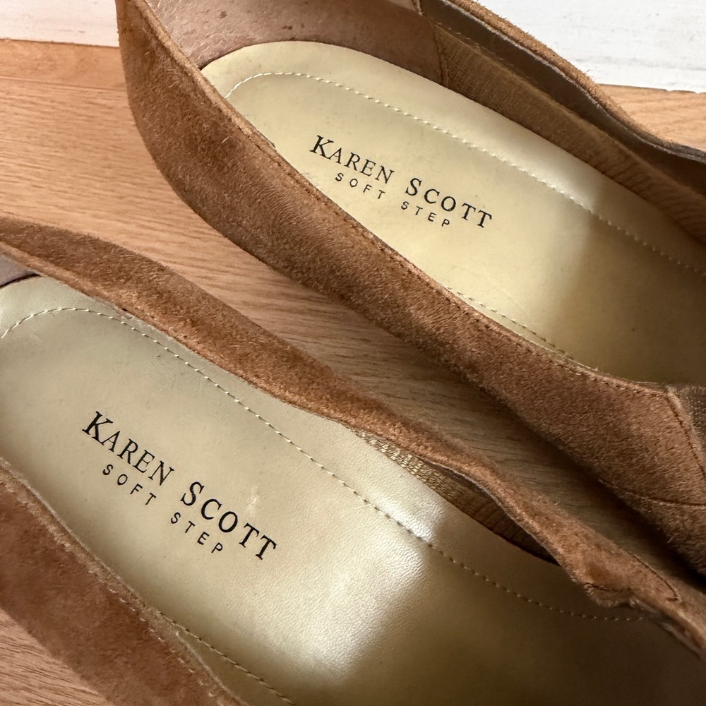 NWOB Karen Scott Brown Suede Low Heel Pumps Womens Size 10 Comfort Shoes - Picture 4 of 8